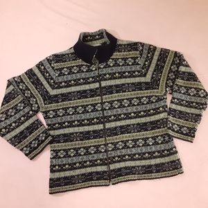 Vintage Scotland LL Bean Wool Silk Full Zip Sweater